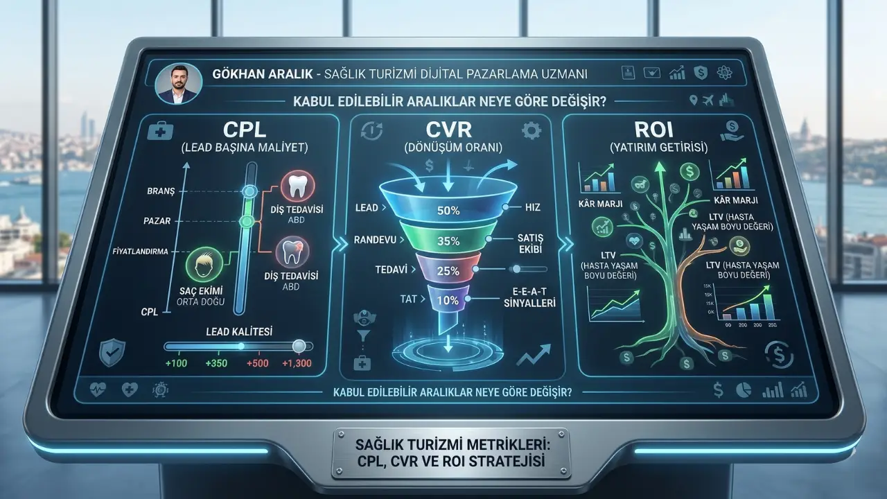 Sağlık Turizminde Kabul Edilebilir CPL, CVR ve ROI Aralıkları Neye Göre Değişir